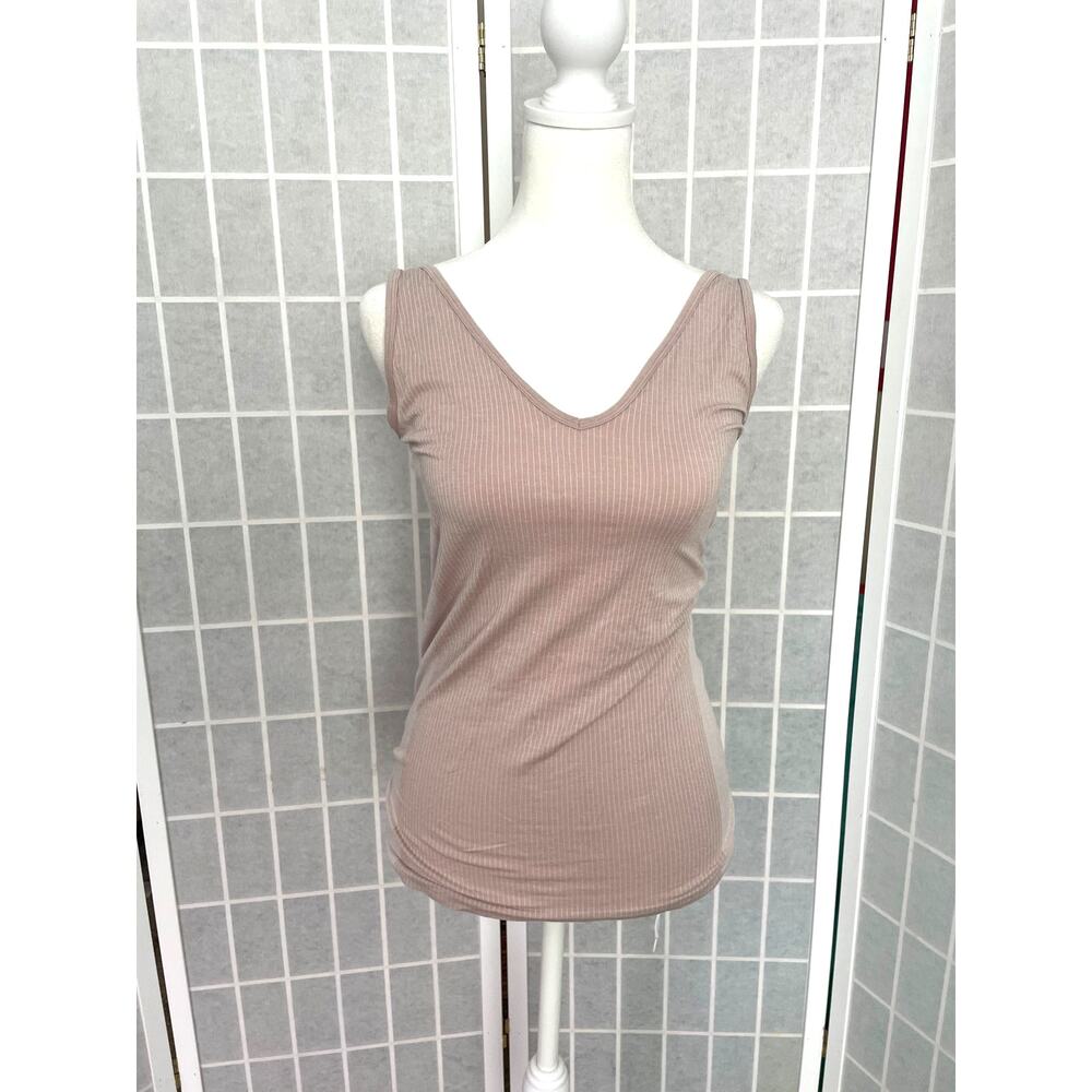 SPANX Laidback Layers Two Way Seamless Ribbed Tank Blush Pink L Comfy Stretch